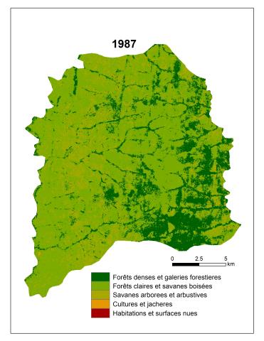 carte de l'aire protégée d'abdoulaye dans les années 1990